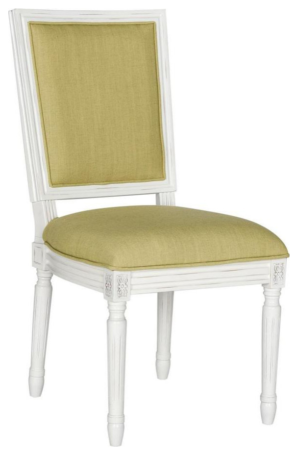 Cora 19 quotH French Brasserie Linen Side Chair  Set of 2  Spring Green/Cream   French Country   Dining Chairs   by V.S.D Furniture  Houzz