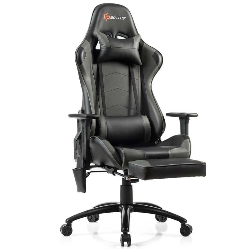 Massage Gaming Chair, Adjustable Ergonomic High-Back E-Sports Racing Chair, Swivel Office PC Chair with Footrest & Lumbar Support