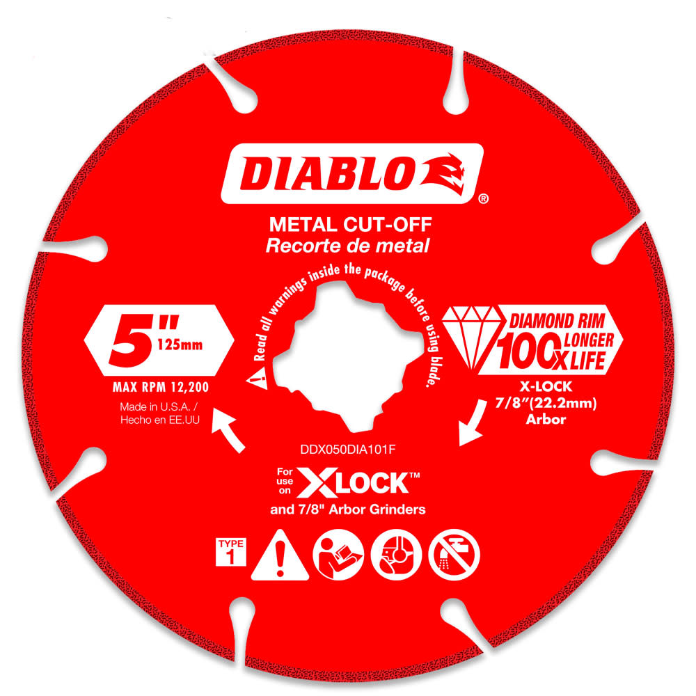 Diablo Tools 5 in. Diamond Disc for Metal Cutting w/X-Lock & All Grinders