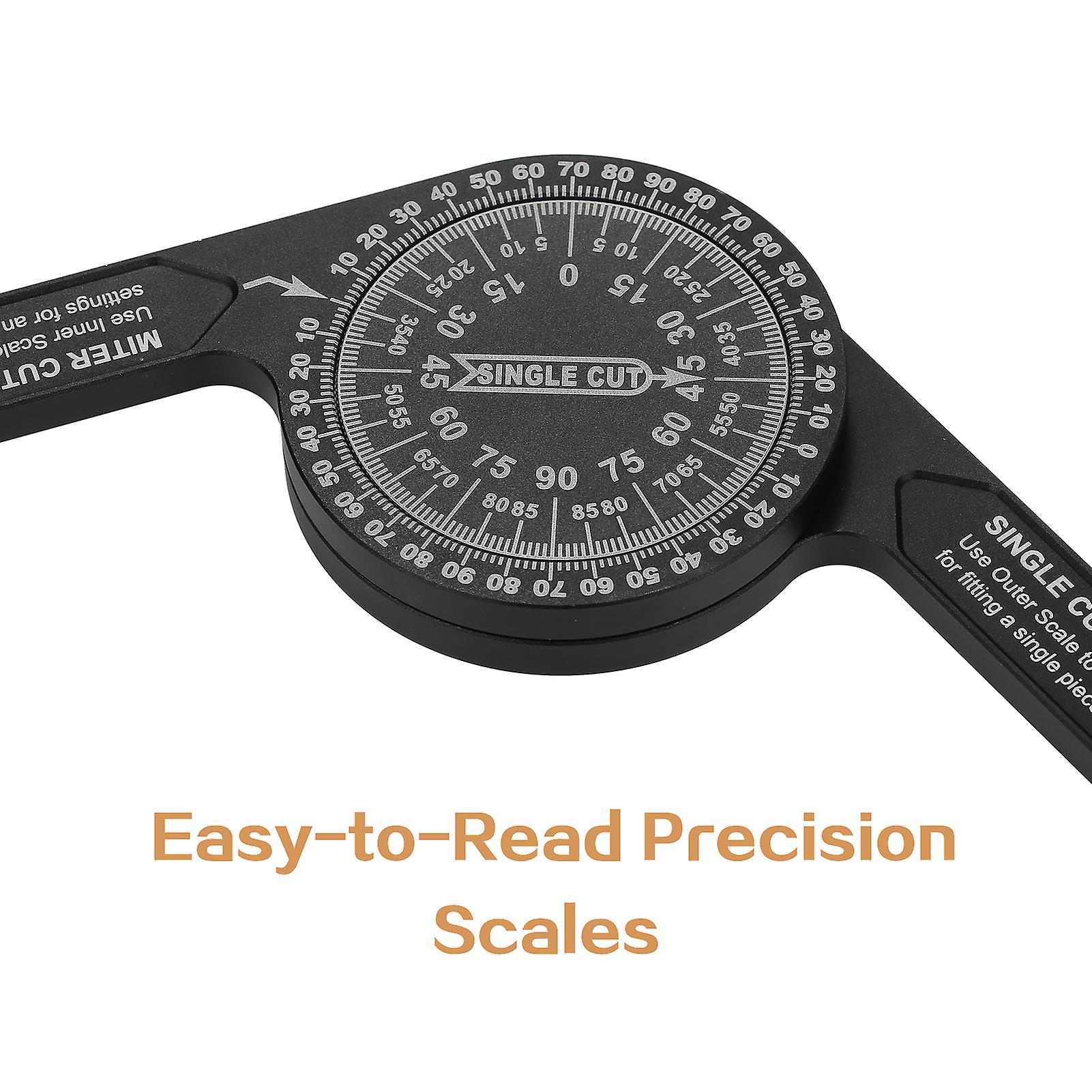 7-inch Miter Saws Protractor Rust Proof Aluminum Alloy Accurate Reading Scales Inside and Outside Miter Angle Finder For Carpenters Plumbers And All Bui