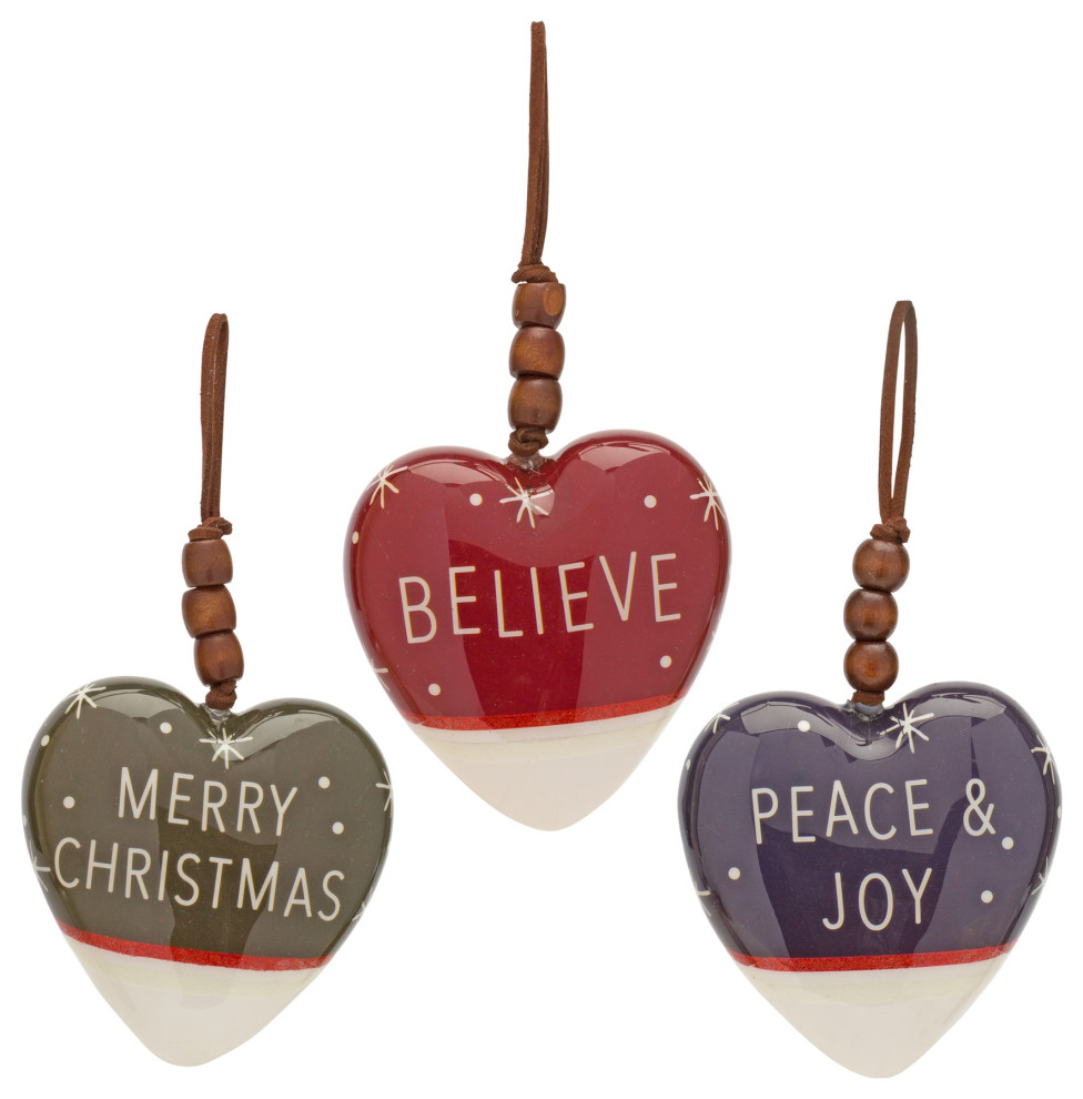 Heart Ornament (Set Of 12) 4.75 quotH Foam   Transitional   Christmas Ornaments   by Kolibri Decor  Houzz