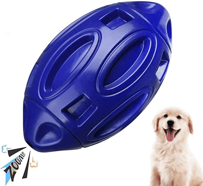 Squeaky Dog Toys Ball， Chew Toys for Large Dogs， Puppy Teething Toys， Durable Indestructible Pet Toys for Medium Big Dogs， Blue