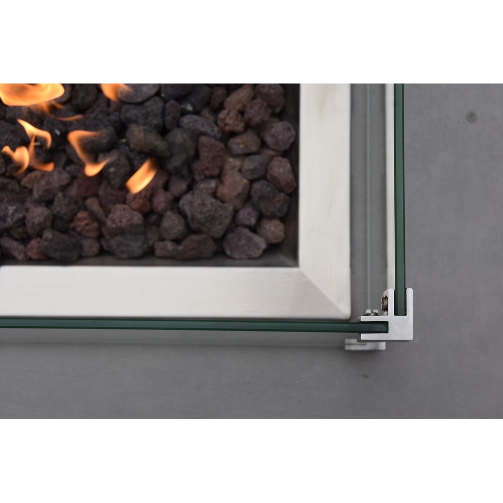 Elementi Outdoor Granville Fire Pit Rectangle Wind Screen 43 x 13\