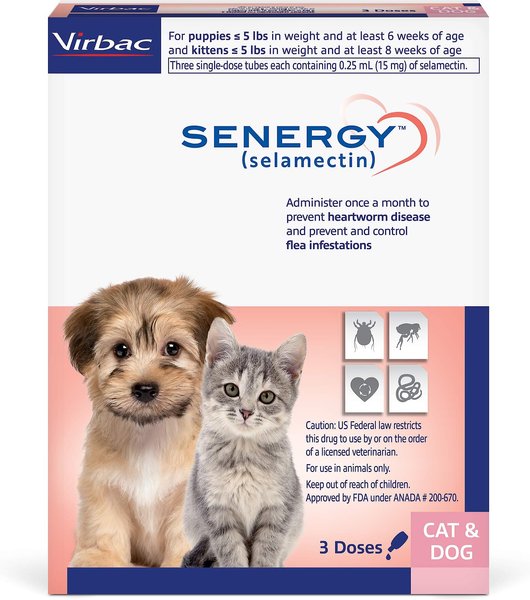 Senergy Topical Solution for Puppies and Kittens， up to 5 lbs， (Mauve Box)