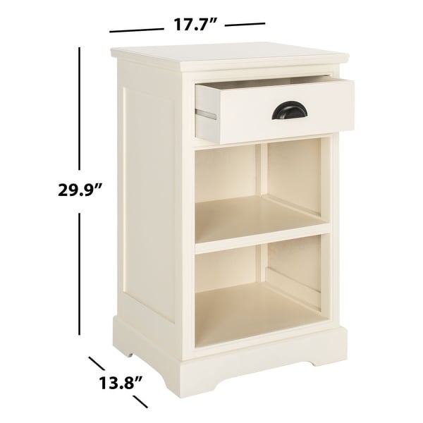 SAFAVIEH Griffin White Storage Side Table - 17.7