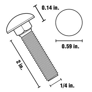 Everbilt 14 in.-20 x 2 in. Stainless Steel Carriage Bolt (5-Pack) 811790