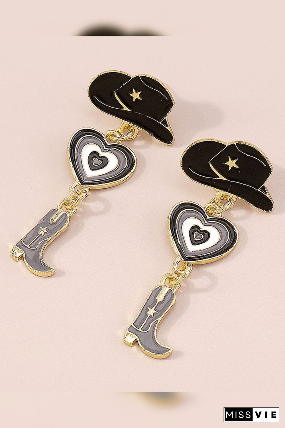 Alloy Heart and Boots Earrings MOQ 5pcs