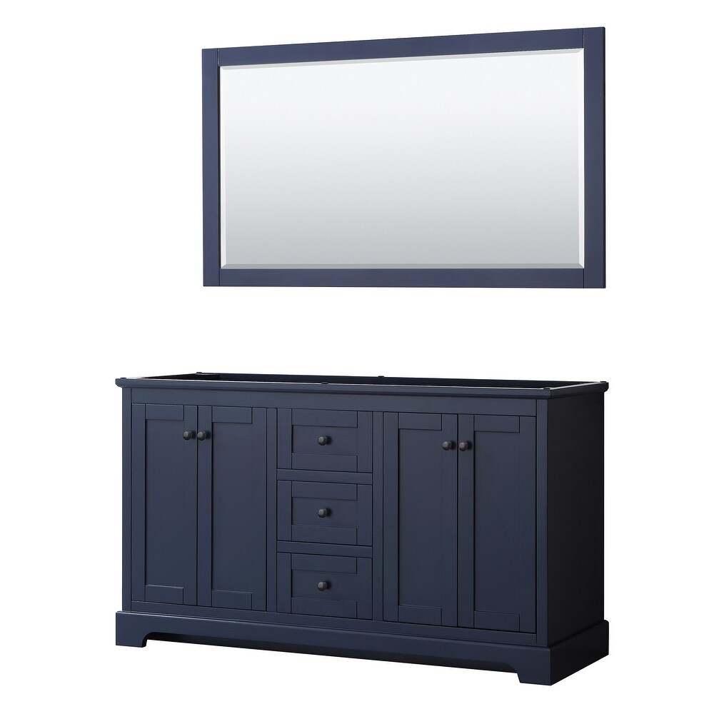 Avery 60 inch Double Vanity  No Top  No Sinks  58 inch Mirror