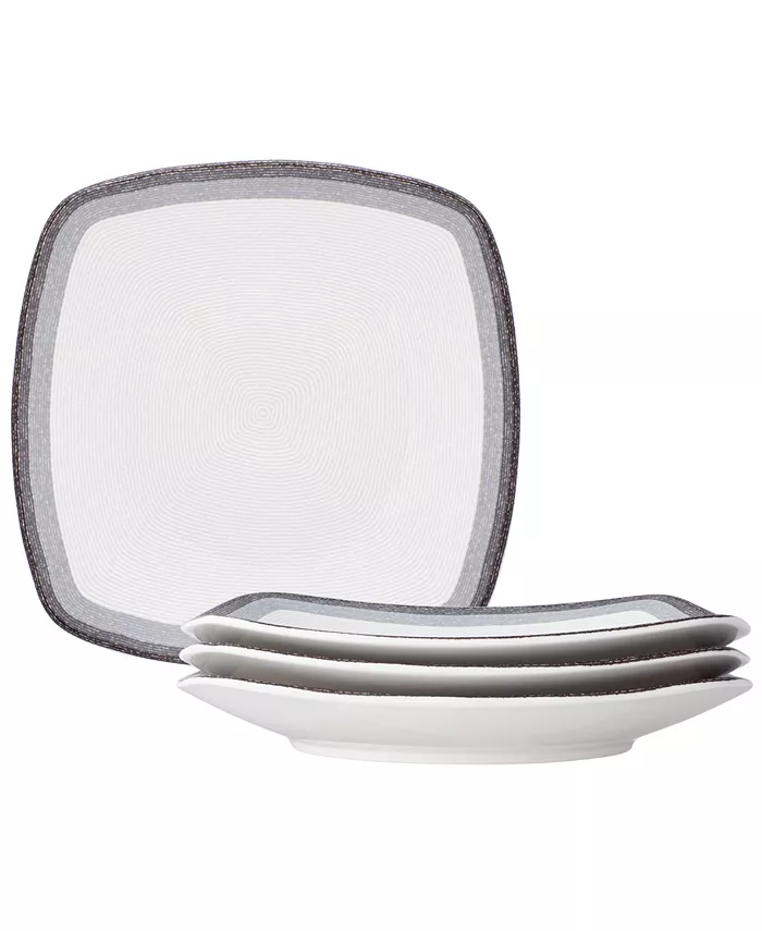 Noritake Colorscapes Layers Square Dinner Plate Set 4 10.75