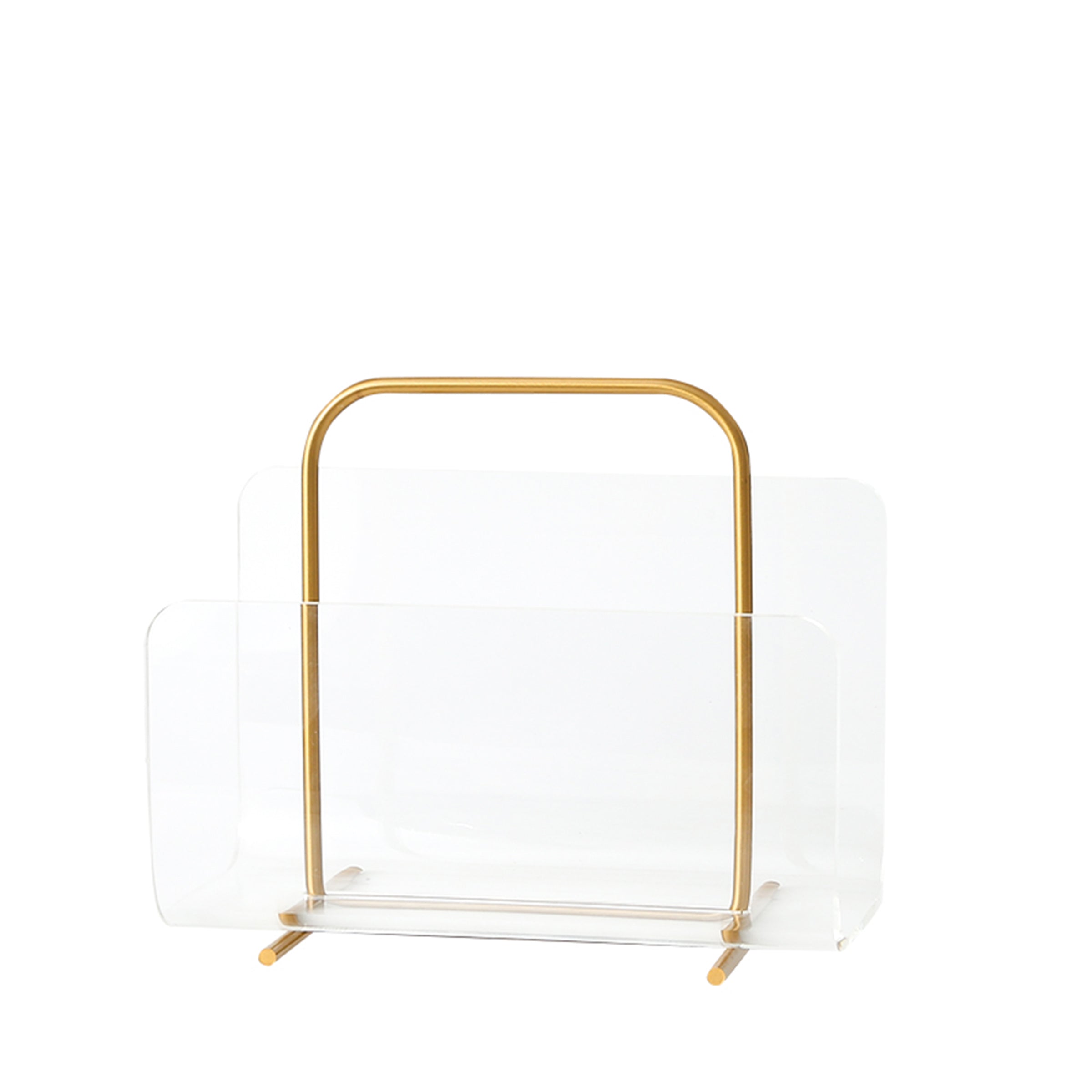 Acrylic & Metal Magazine Holder - Gold Fd-Yl21017A