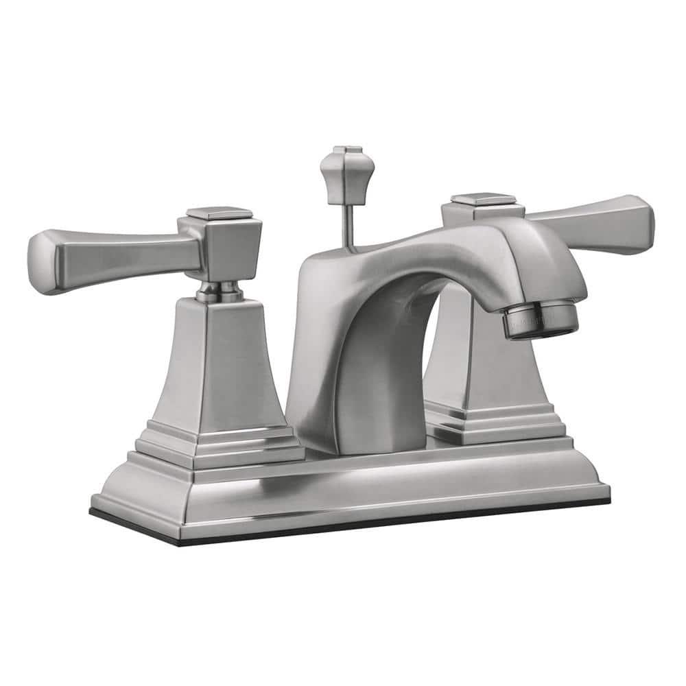 Design House Torino 4 in Centerset 2Handle Bathroom Faucet in Satin Nickel