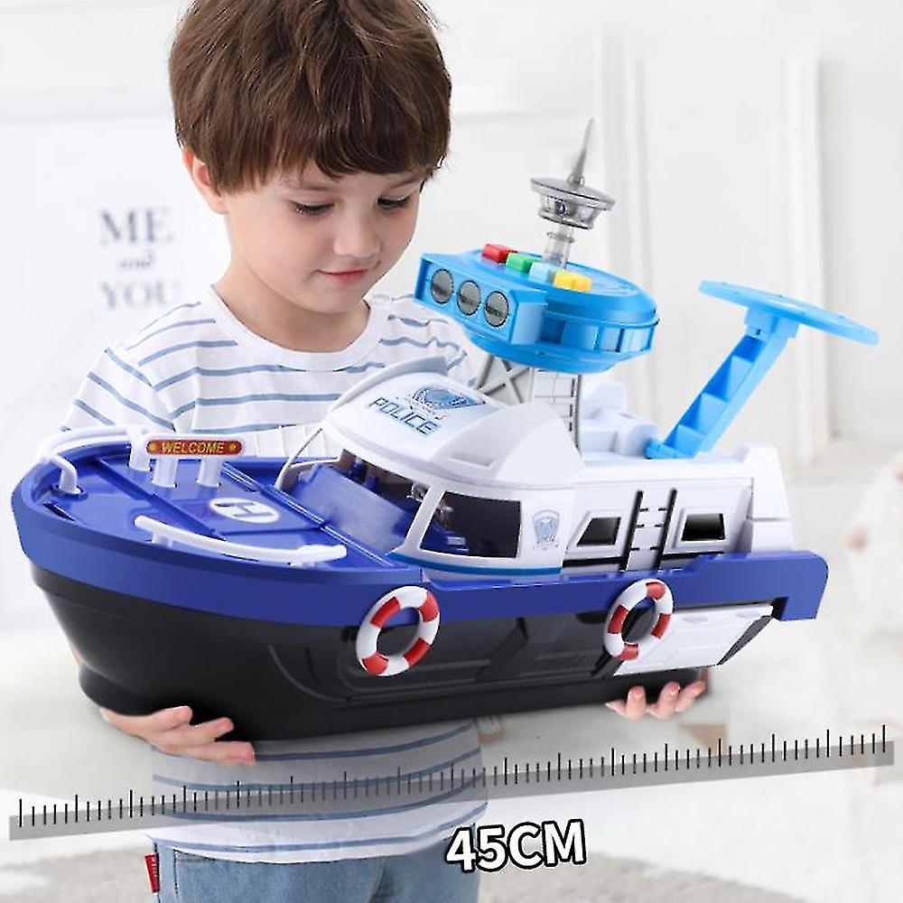 Simulation Track Inertia Boat Toy Vehicles Music Story Lamp Toys Ship Model Car Parking Boys Toys Children Christmas Present