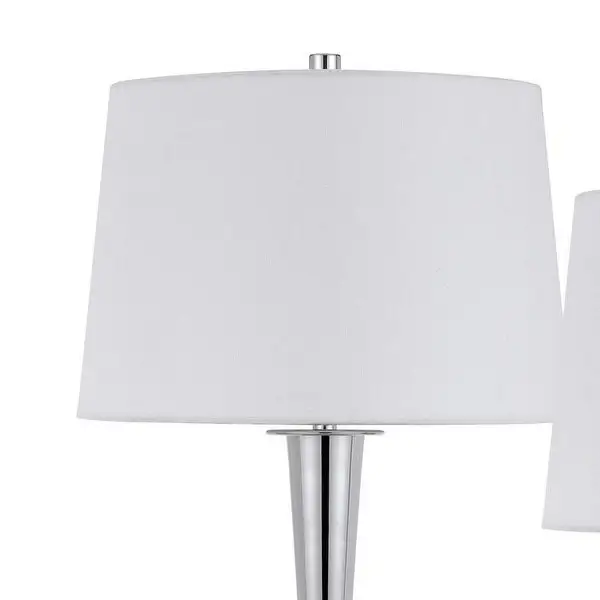 Table Lamp with Crystal Accent， Set of 2， White and Clear