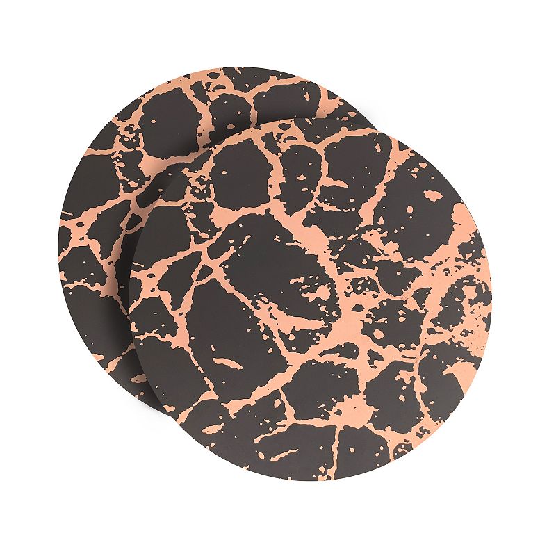 Dainty Home Marble Cork 15 Round  Placemats Set Of 2