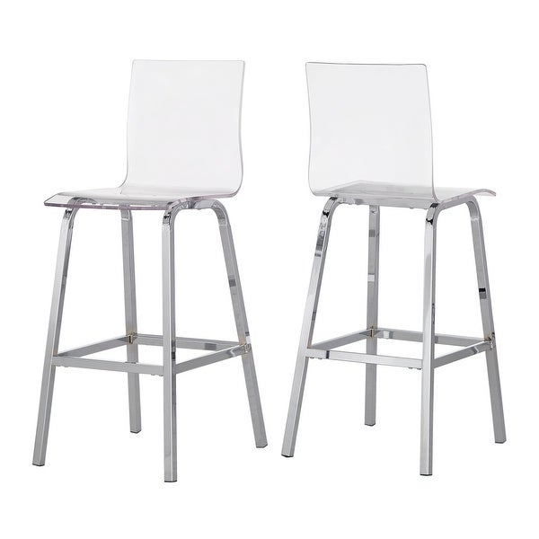 Miles Acrylic Swivel High Back Bar Stools (Set of 2) by iNSPIRE Q Bold