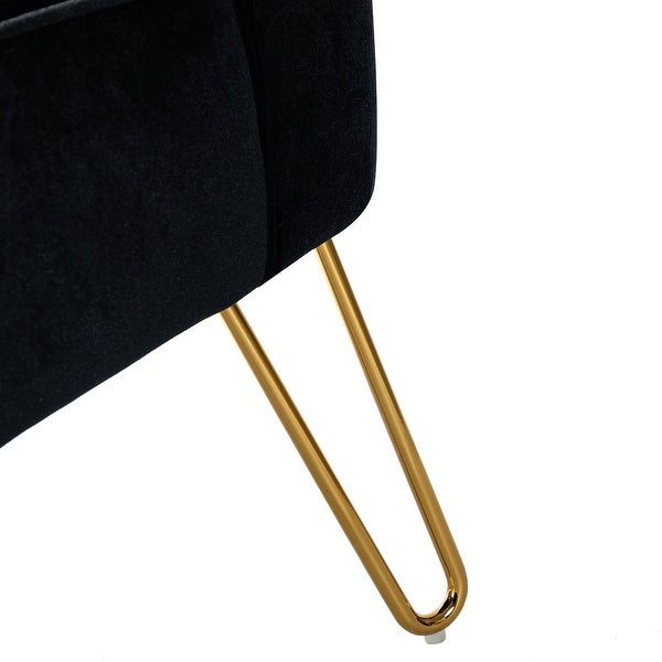 Barto Modern Velvet Tufted Side Chair with Golden Legs by HULALA HOME