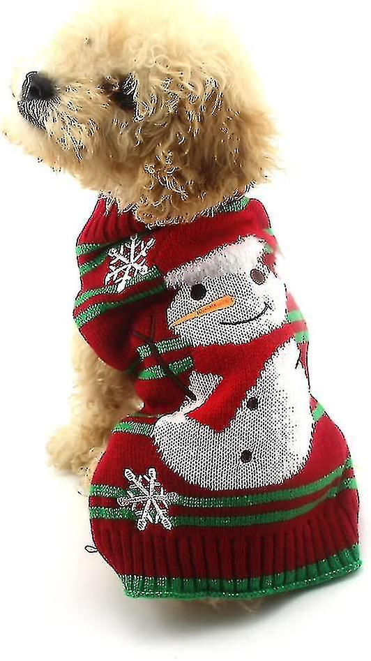 Dog Snow Sweaters Snowman Sweaters Xmas Dog Holiday Sweaters New Year Christmas Sweater Pet Clothes For Small Dog And Cat (d-4-d)