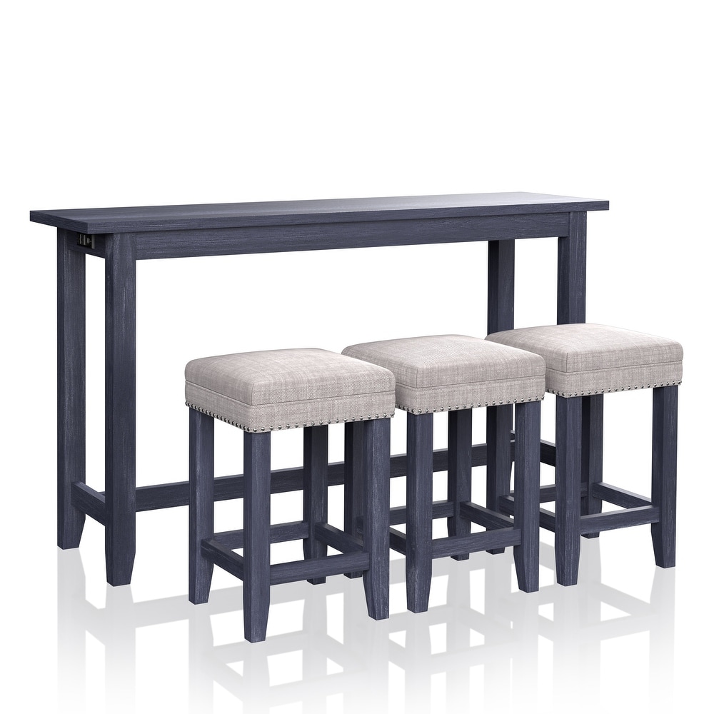 Chester Transitional Wood Counter Height Dining Set with USB and Power Outlets by Furniture of America