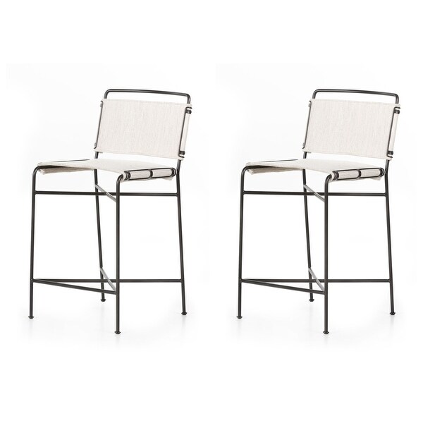 Wharton Counter Stool (White， Set of 2)