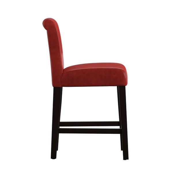 Bennett Red Faux Leather High Back Bar Stools (Set of 2) by iNSPIRE Q Bold