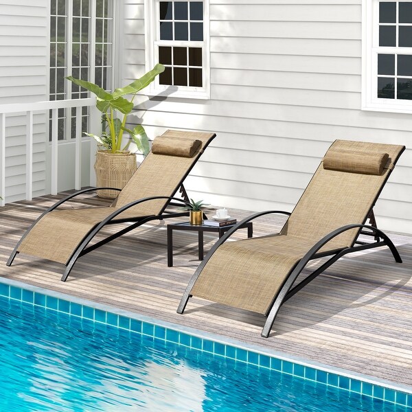 EROMMY Outdoor Patio Lounge Chair，Adjustable Recliner Outdoor Lounge Chairs，Multiple Colors Available