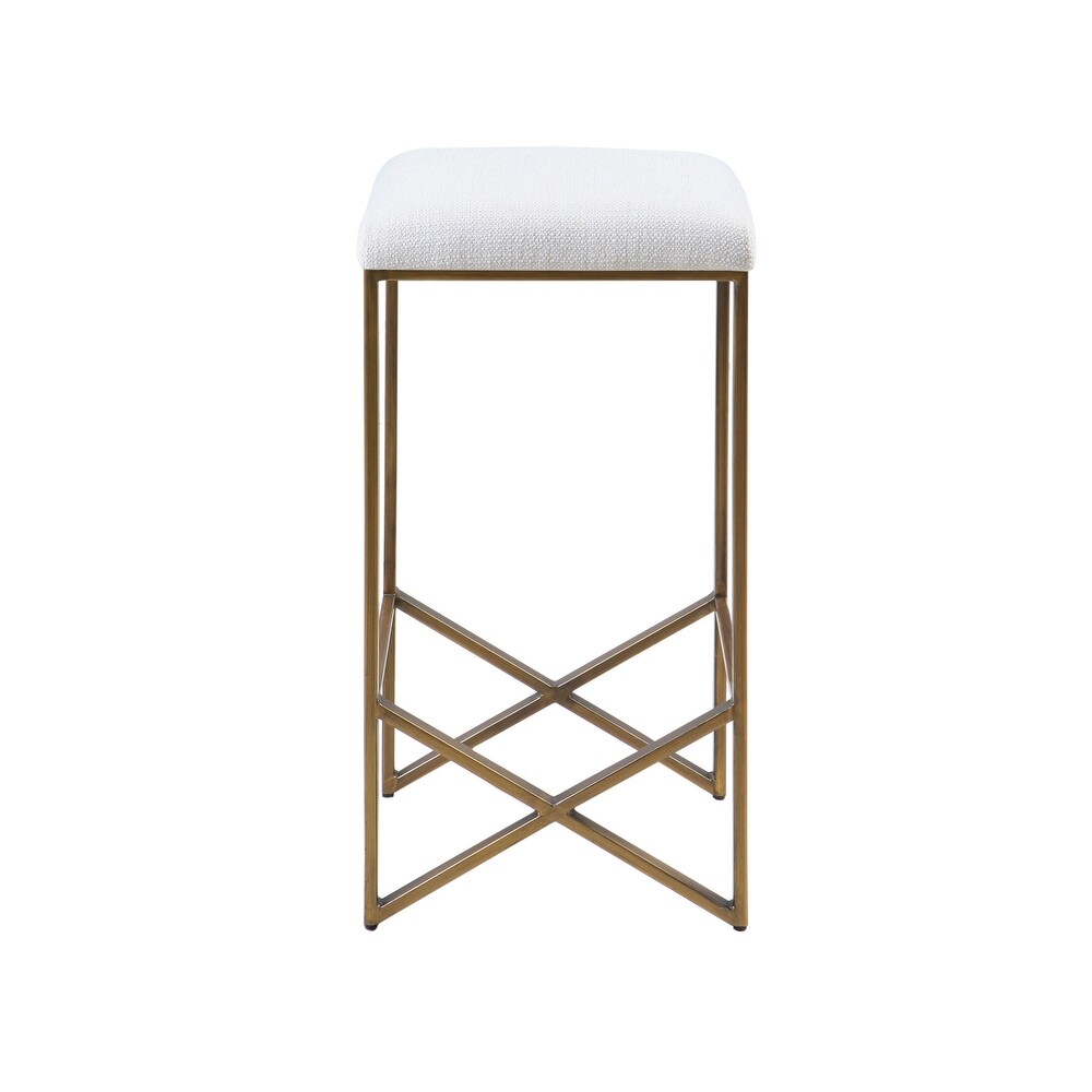 INK+IVY Marino Backless Upholstered Counter Stool   Ivory