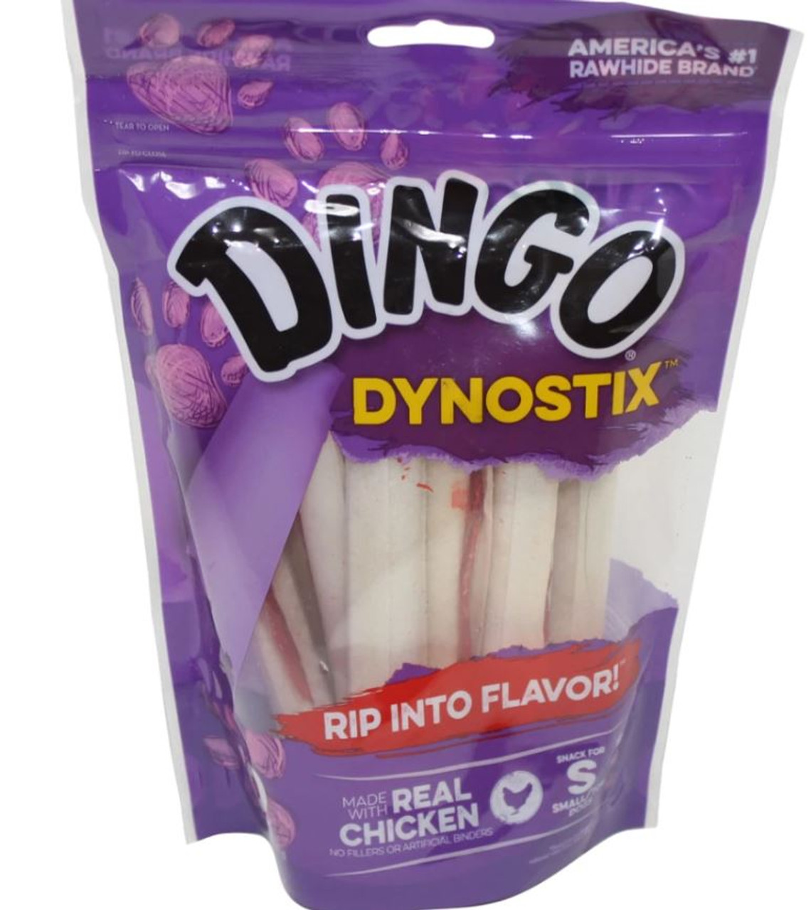 Dingo Chicken Dynostix Dog Treats， Small， 10 Pack