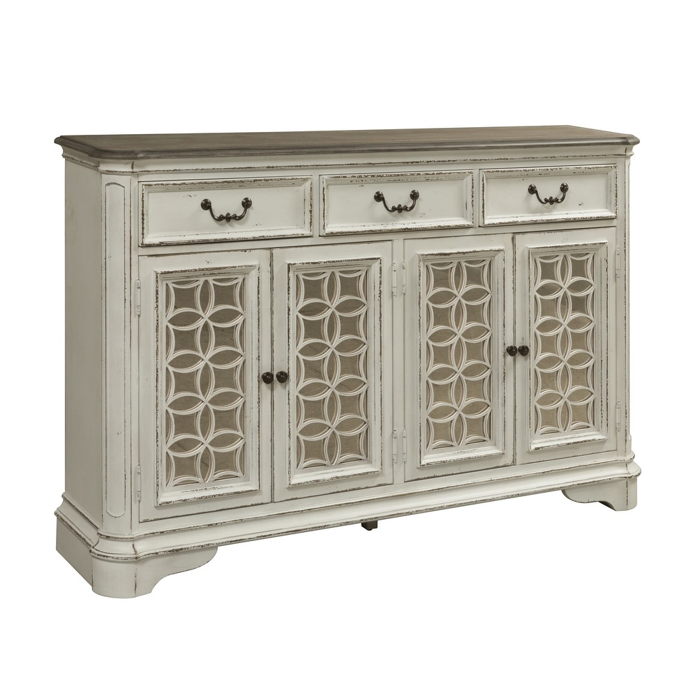 Magnolia Manor Antique White Weathered Bark Hall Buffet