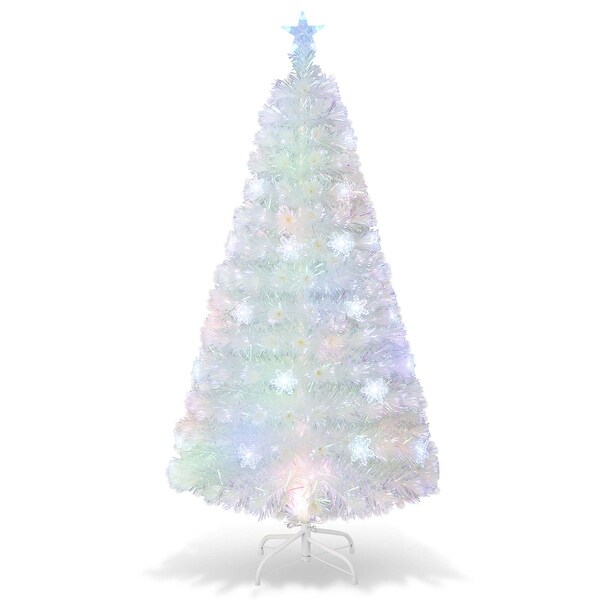 Costway 5FT/6FT/7FT PreLit Fiber Optic Christmas Tree Decor