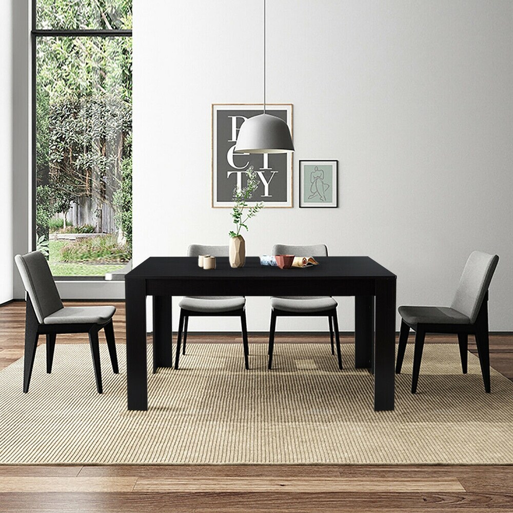 Gymax 63'' Dining Table Rectangular Modern Kitchen Table For 6 People   Coffee   See Details