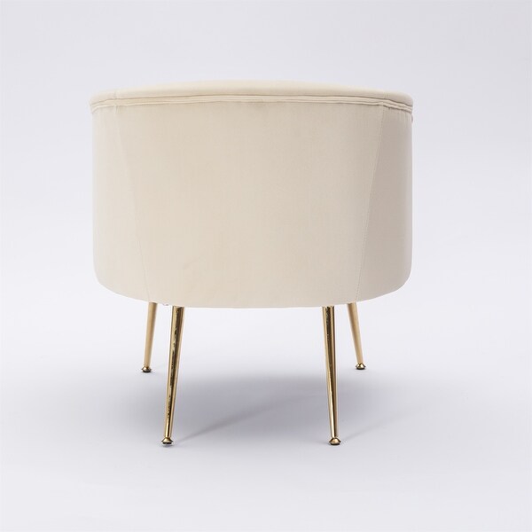 Fabric Armchair Accent Tub Barrel Chair with Gold Metal Legs