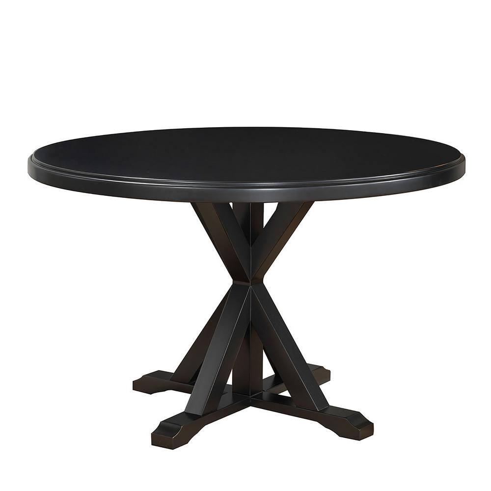 CAROLINA CLASSIC Monet Antique Black X-Base Dining Table 4848-AB