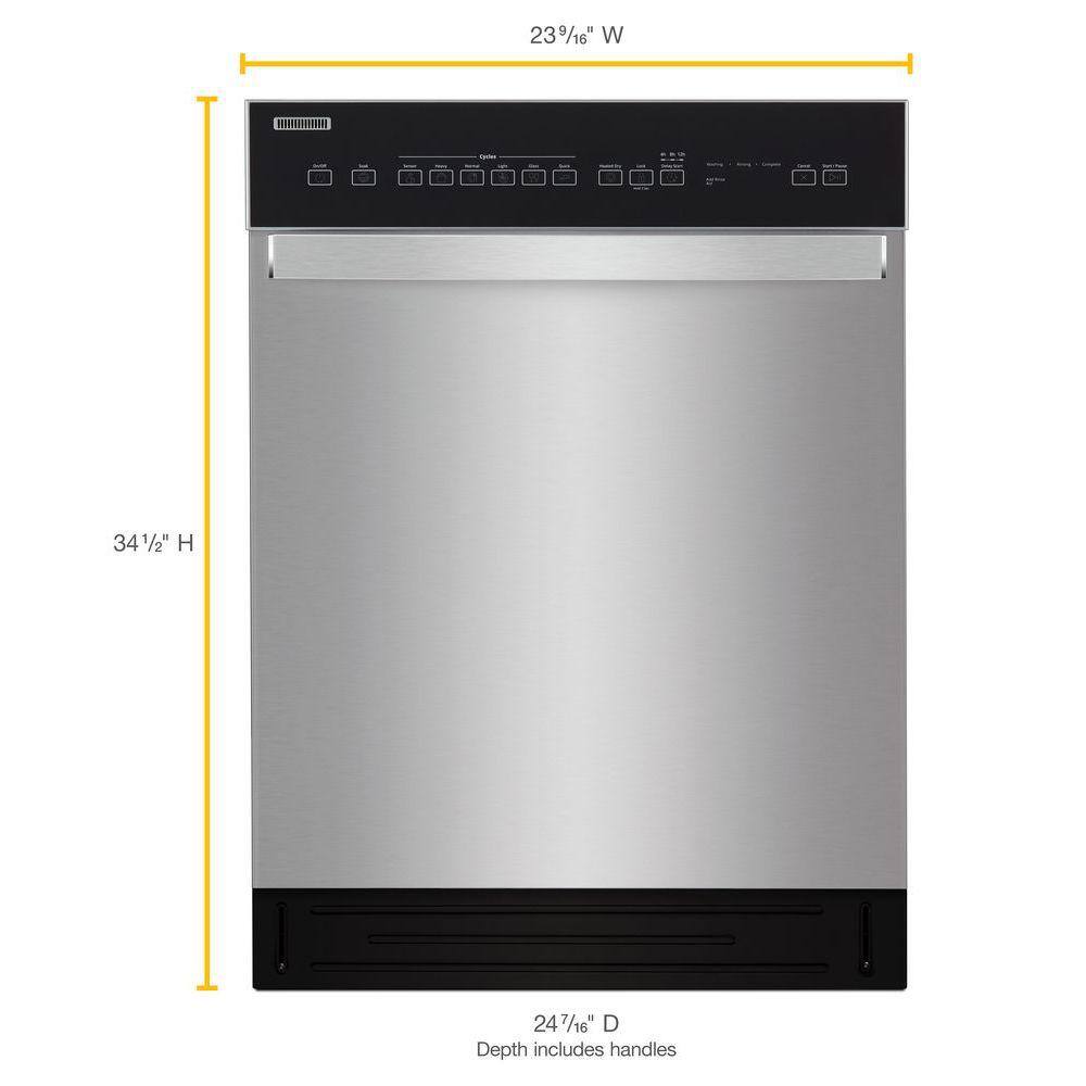 Whirlpool 24 in. Stainless Steel Front Control Built-In Tall Tub Dishwasher with Stainless Steel Tub 51 dBA WDF550SAHS