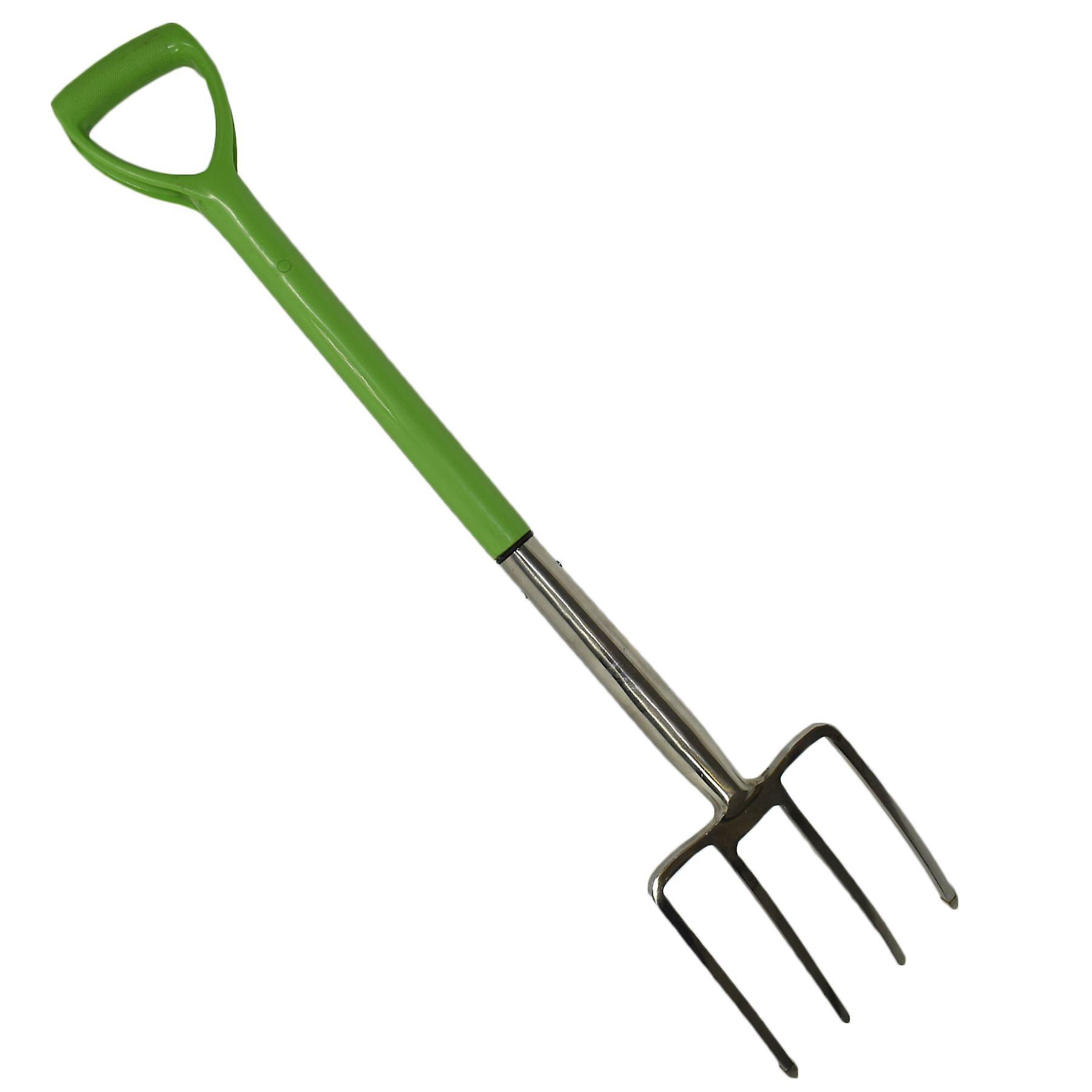 Stainless Steel Digging Fork Gardening 4 Prongs Planting Farming Landscaping