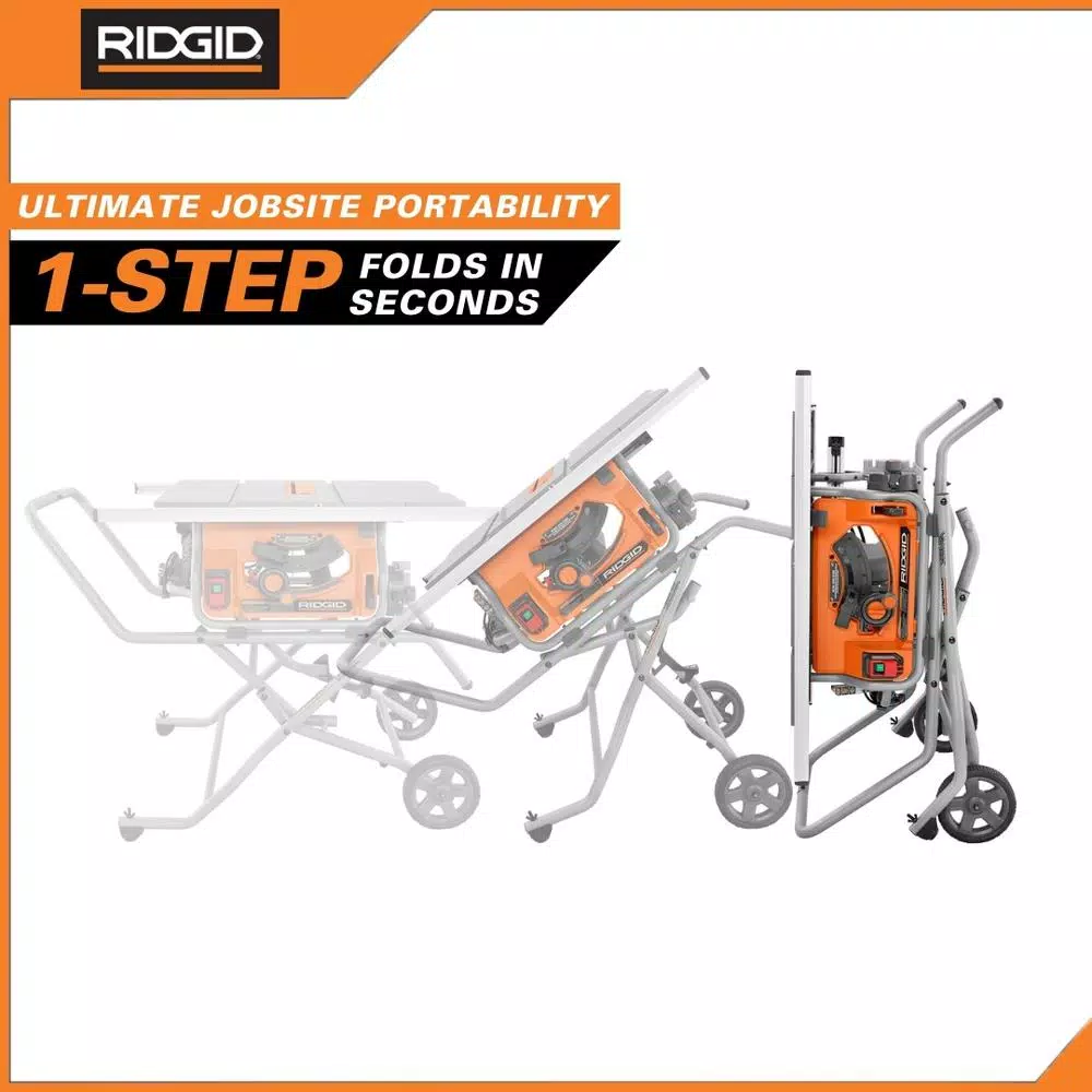 RIDGID 10 in. Pro Jobsite Table Saw with Stand and#8211; XDC Depot