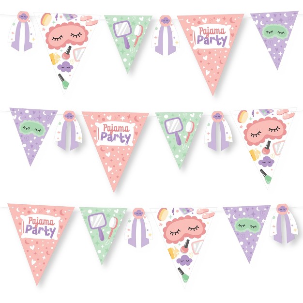 Big Dot Of Happiness Pajama Slumber Party Diy Girls Sleepover Birthday Party Pennant Garland Decoration Triangle Banner 30 Pieces