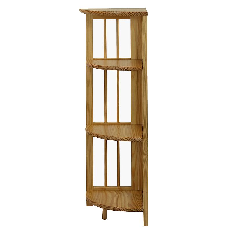 Casual Home 3-Shelf Folding Corner Bookcase