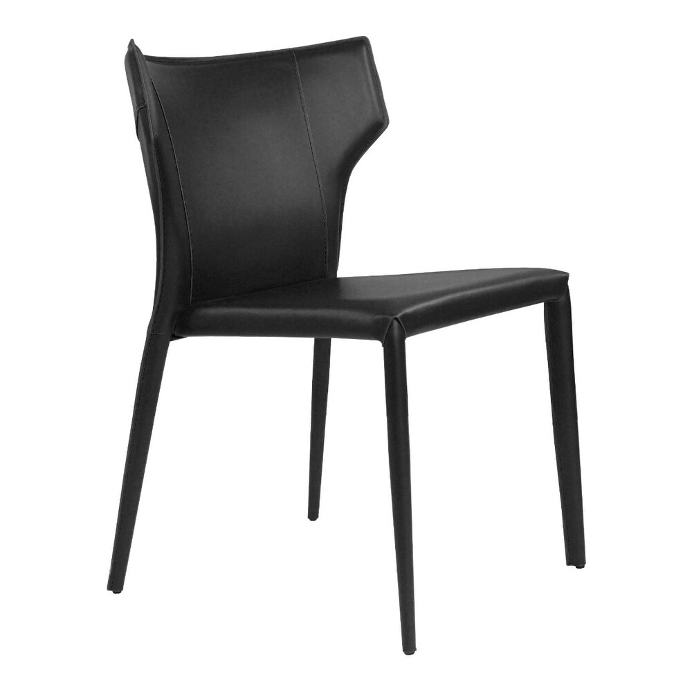 Adoro (Single) Mid century Modern Wingback Leather Stackable Dining Chair