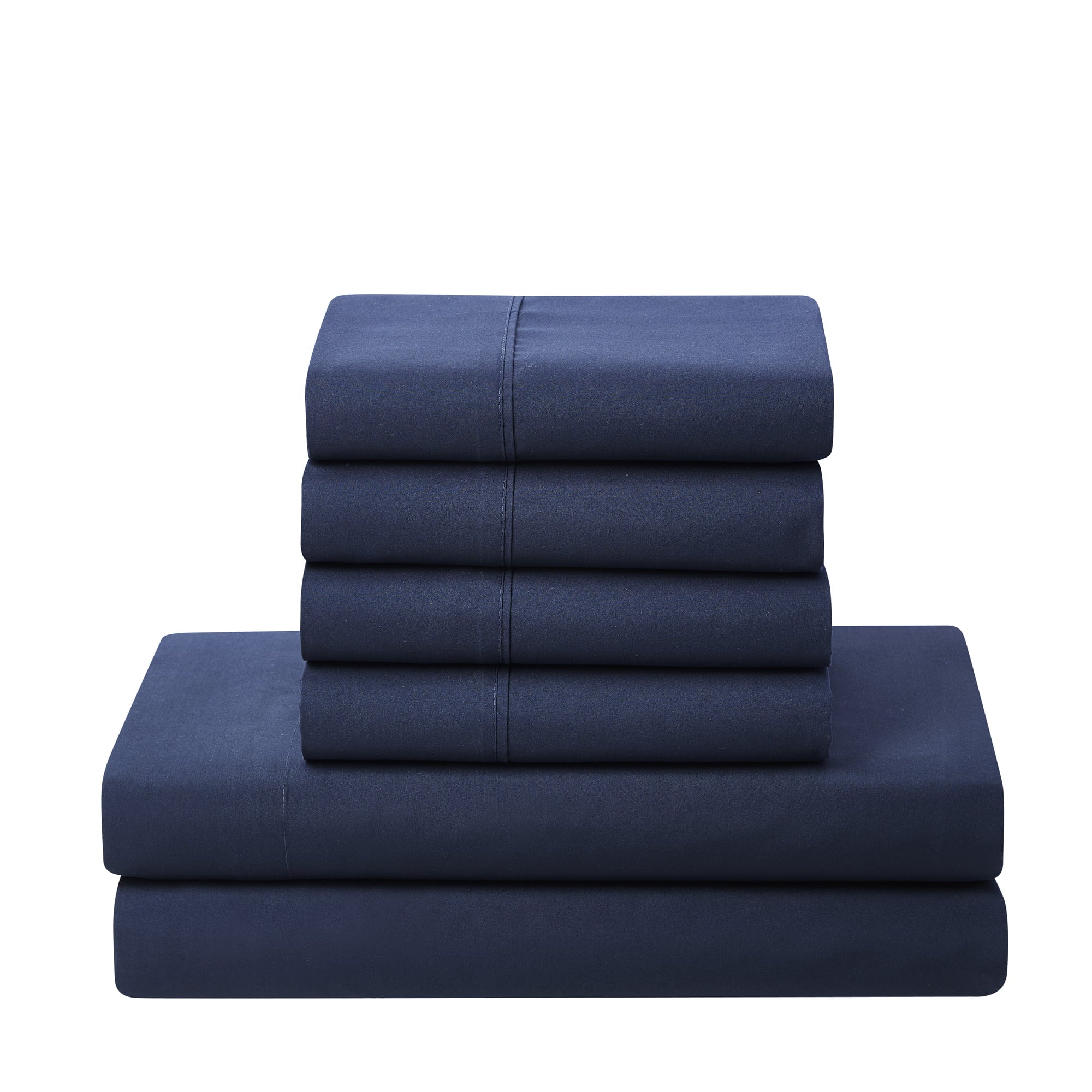 Luxury 5 Piece Bed in a Bag Down Alternative Comforter and Sheet Set - Navy - Twin