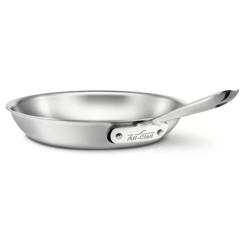 All-Clad BD55110 D5 Brushed 18/10 Stainless Steel 5-Ply Bonded Dishwasher Safe Fry Pan Saute Pan Cookware， 10-Inch， Silver