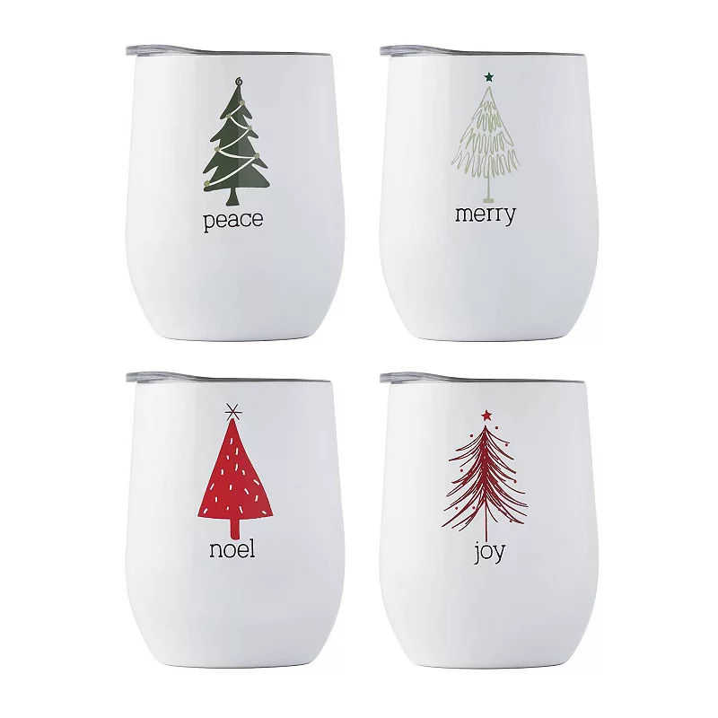 Cambridge 4-pc 12-oz. Peace， Joy， Merry， Noel Tumbler Set