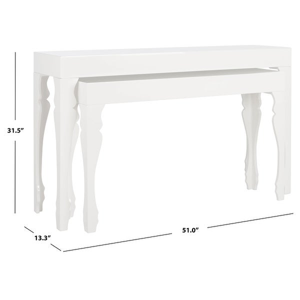 SAFAVIEH Beth White Lacquer Nesting Table - 51