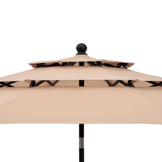 10 x27 X 10 x27 Outdoor 3 tier Patio Market Umbrella Captiva Designs