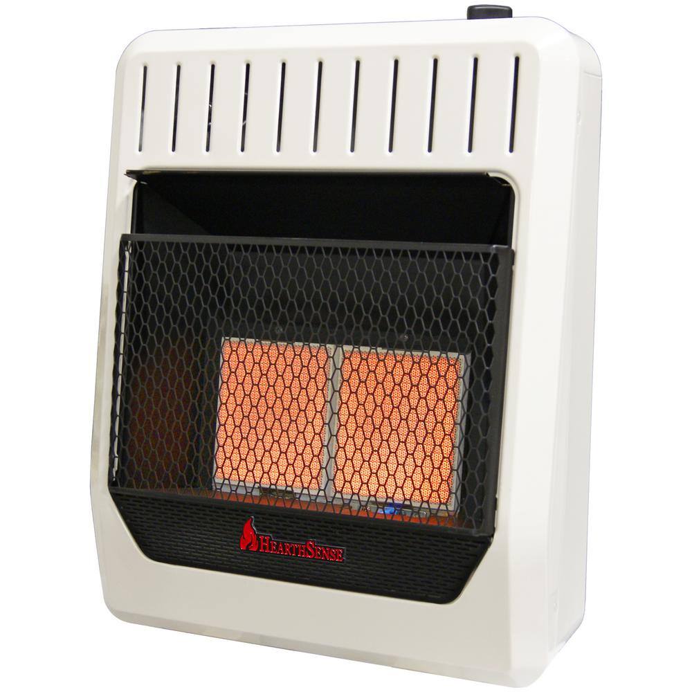 HearthSense 20000 BTU Vent Free Dual Fuel (NG or LP) Infrared Plaque Heater with Base Feet - T-Stat Control 171102