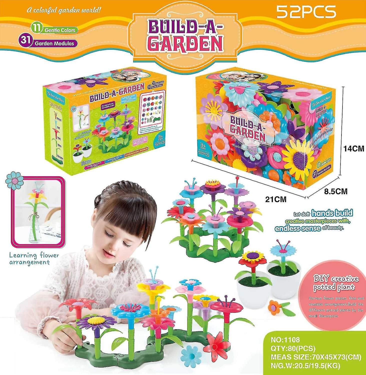 Girls Toys Toddler Toys Flower Garden Building Toy Educational Activity Stem Toys