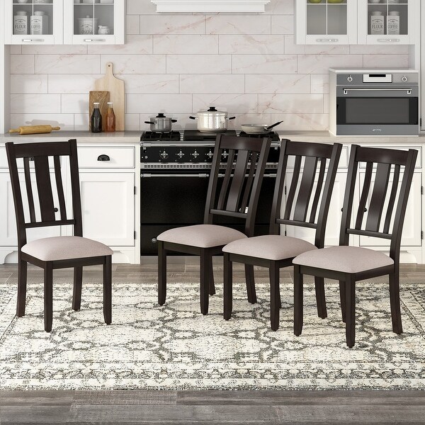 4 ergonomic wooden kitchen dining room chairs， set of 4