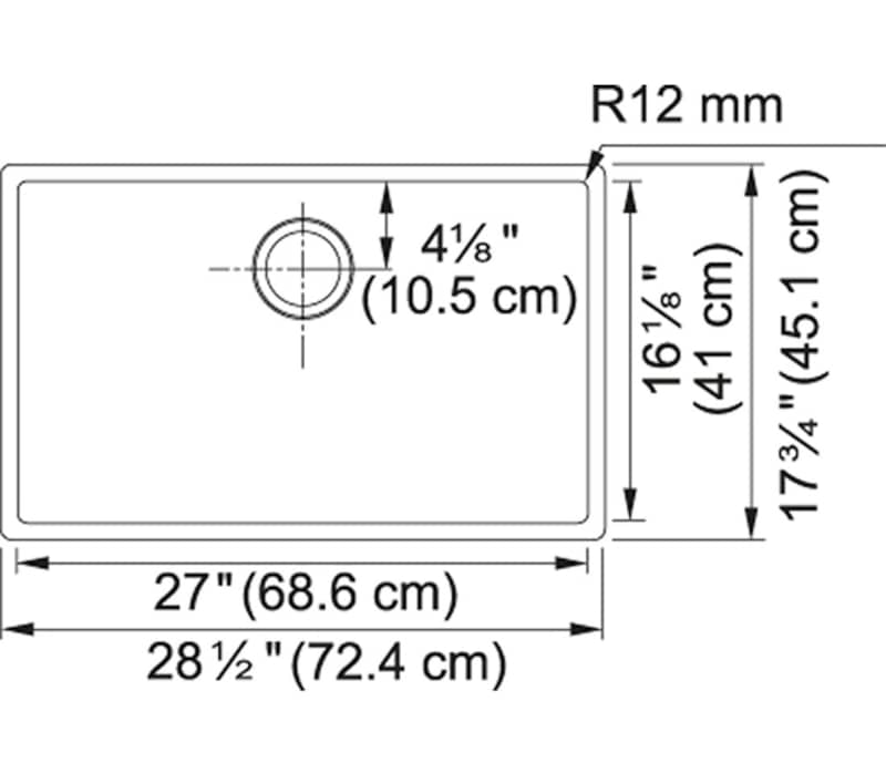 Franke 29 Cube Undermount 18-Gauge Stainless Steel Kitchen Sink