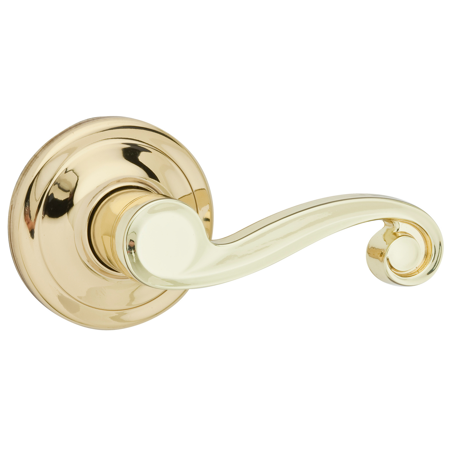 Kwikset Lido Polished Brass Dummy Lever Right Handed