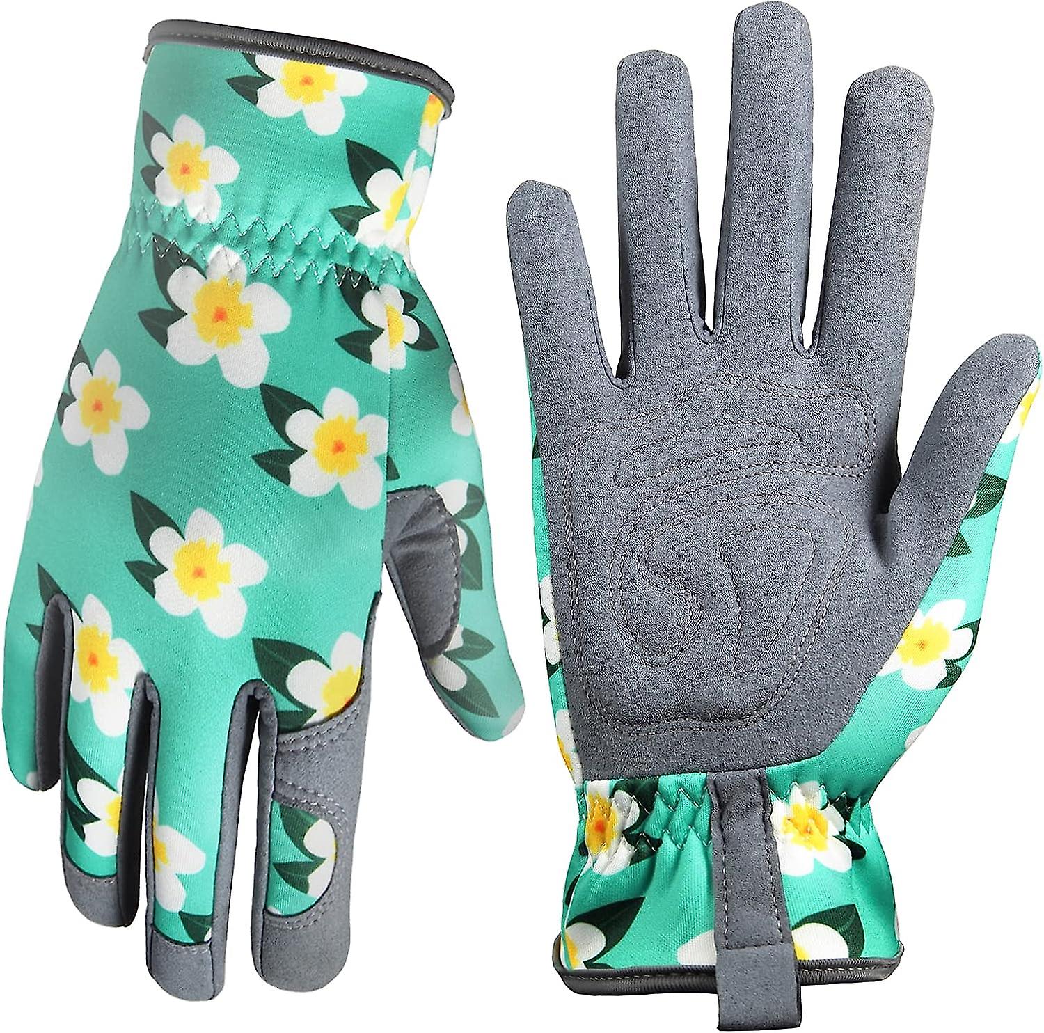 Gardening Gloves For Women， Breathable Leather Garden Gloves， Yard Work Gloves For Weeding Planting Digging