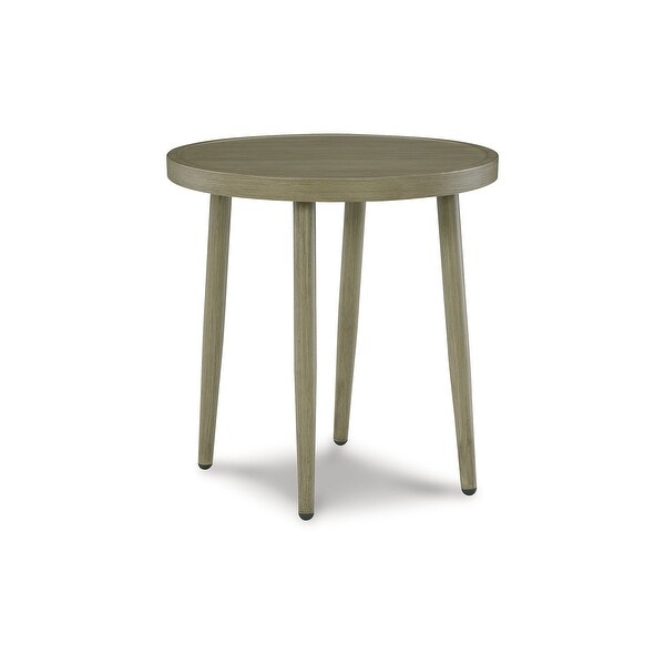 Signature Design by Ashley Swiss Valley Brown/Beige Round Outdoor End Table